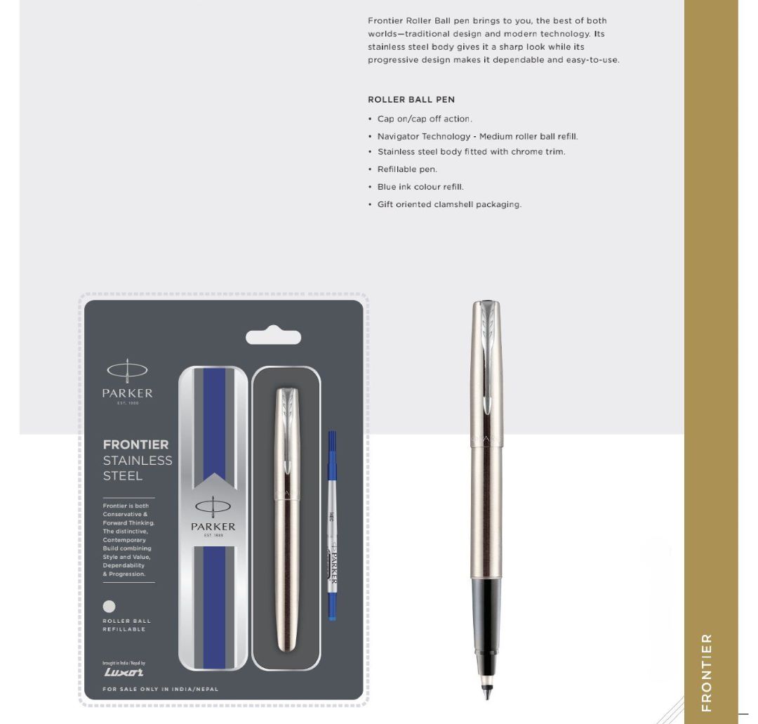 Frontier Stainless Steel Roller Ball Pen with Chrome Trim